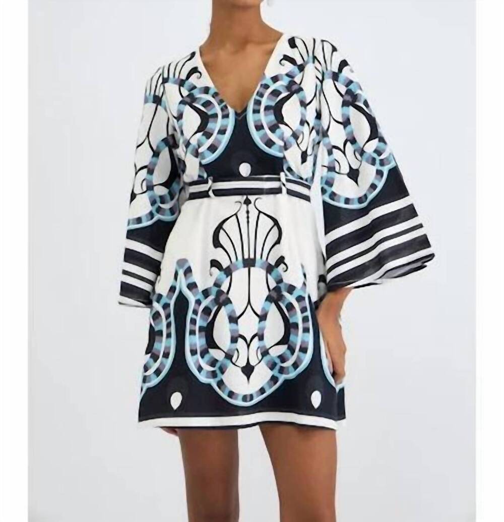 NEW BEYOND BY VERA kennedy mini dress in harbor silver mist